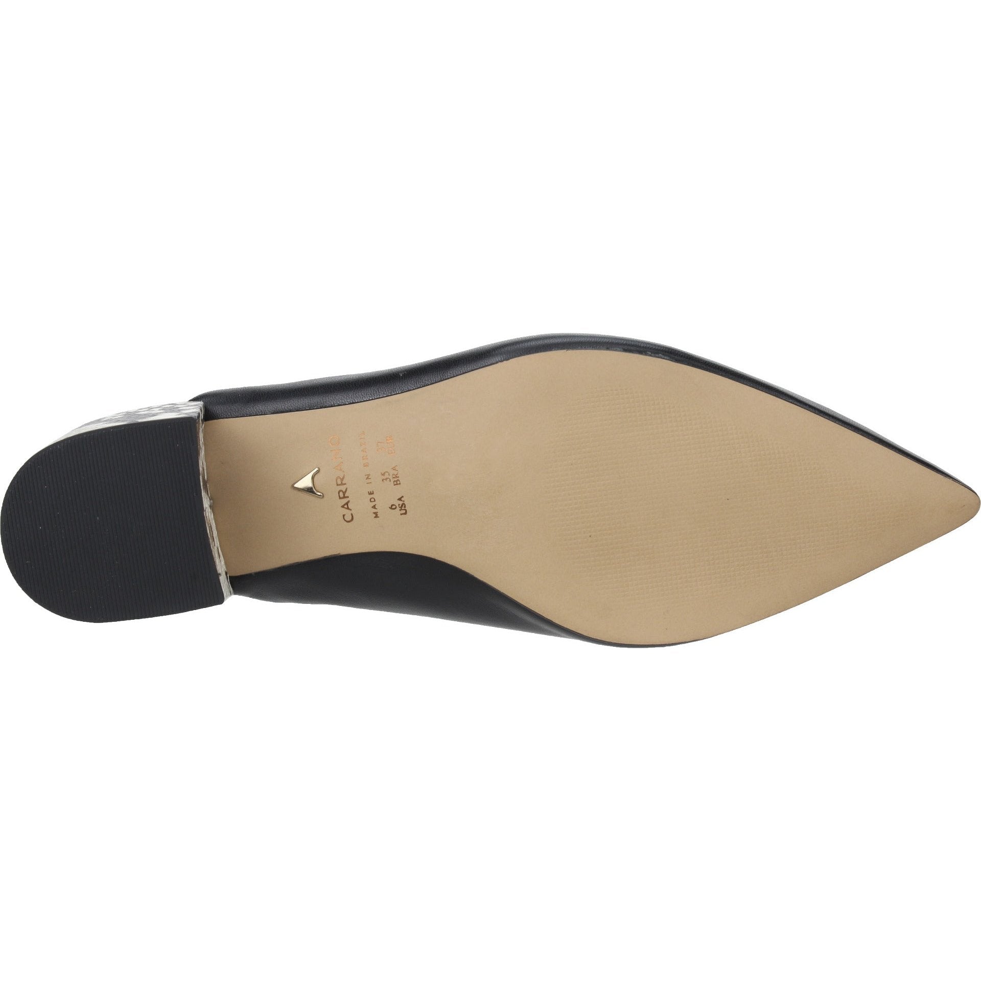 Carrano Heidi Leather Slingback Pump - Black/Python Heel