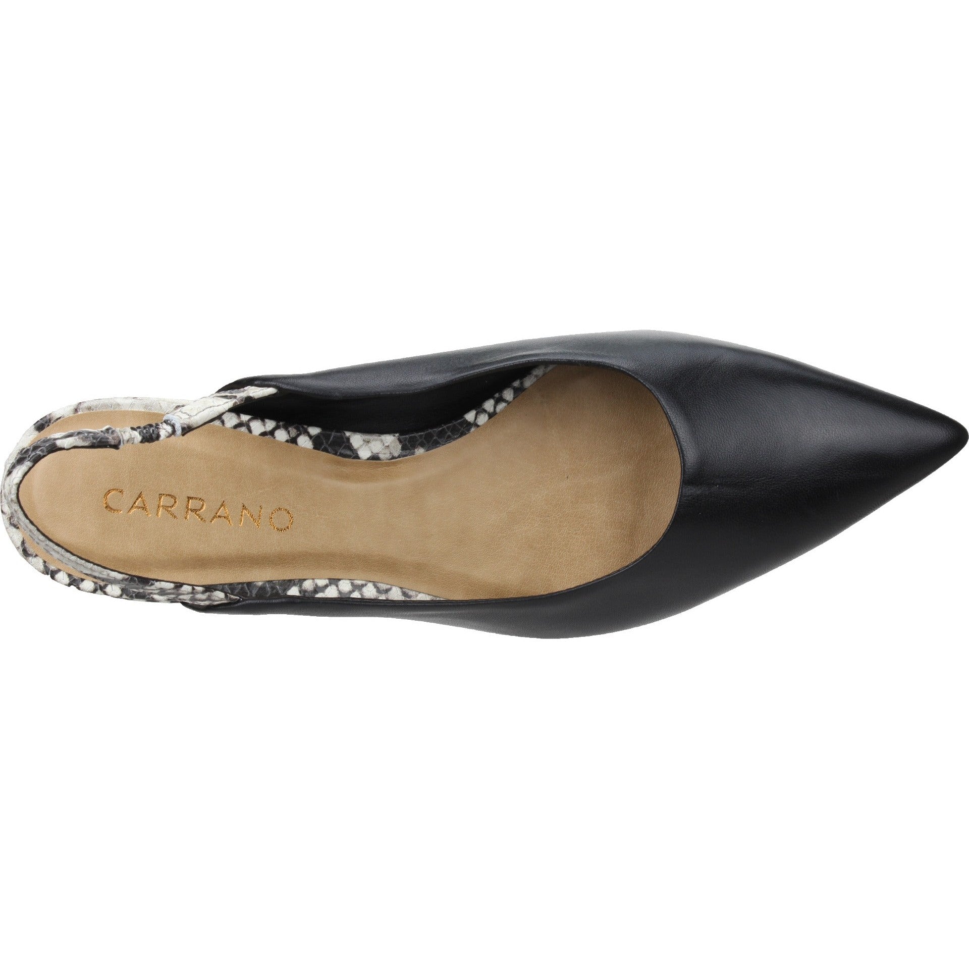 Carrano Heidi Leather Slingback Pump - Black/Python Heel