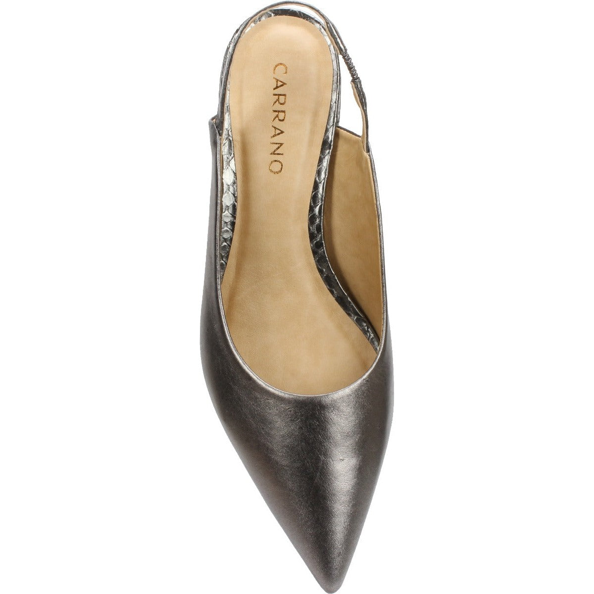 Carrano Heidi Leather Slingback Pump - Viper Pewter