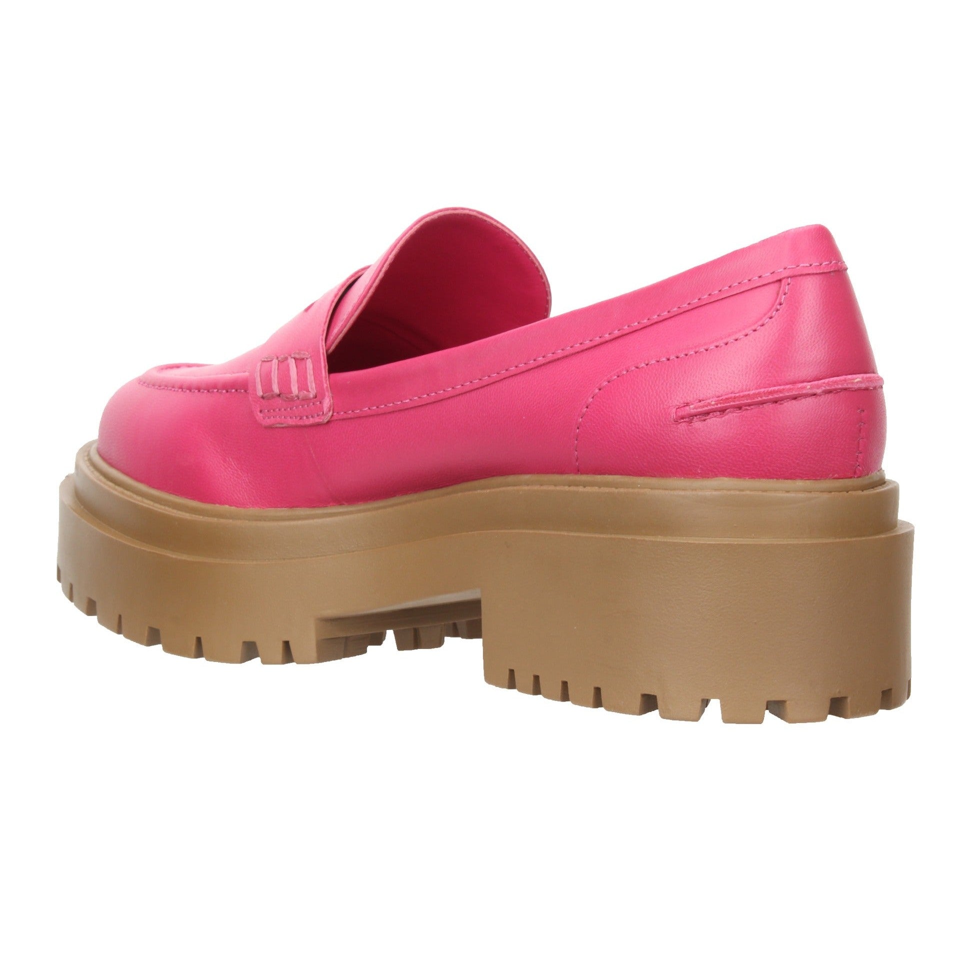 Carrano Isa Leather Tractor Loafer-Lipstick Pink