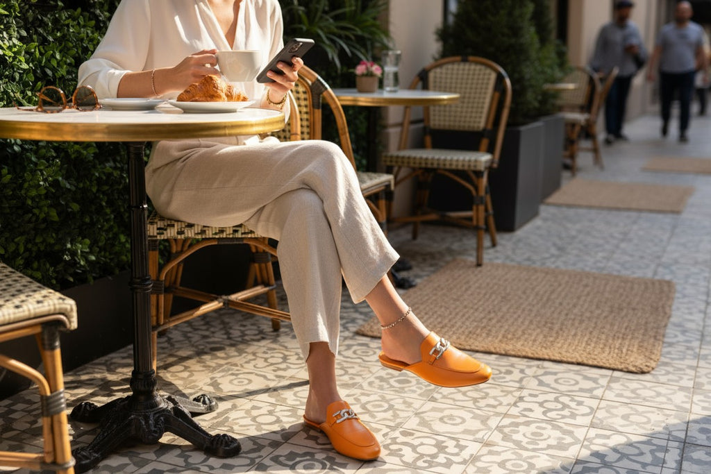 Carrano Julietta Leather Mule-Tangerine