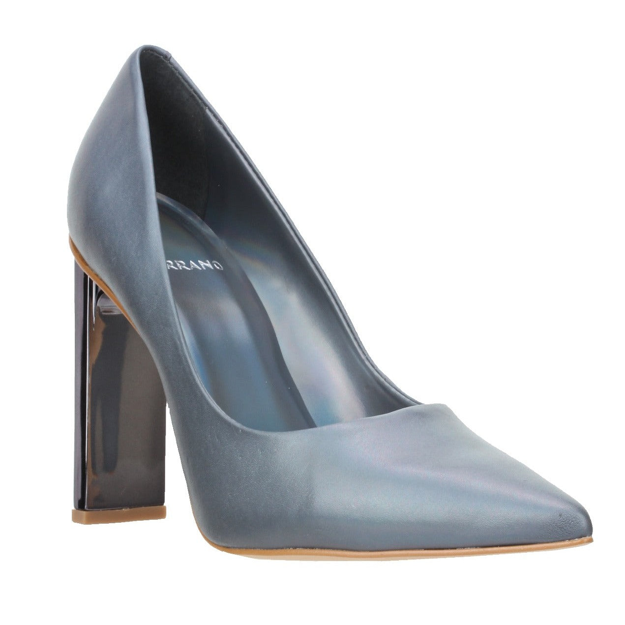 Carrano Maggie Slade Heel Leather Pump-Iron