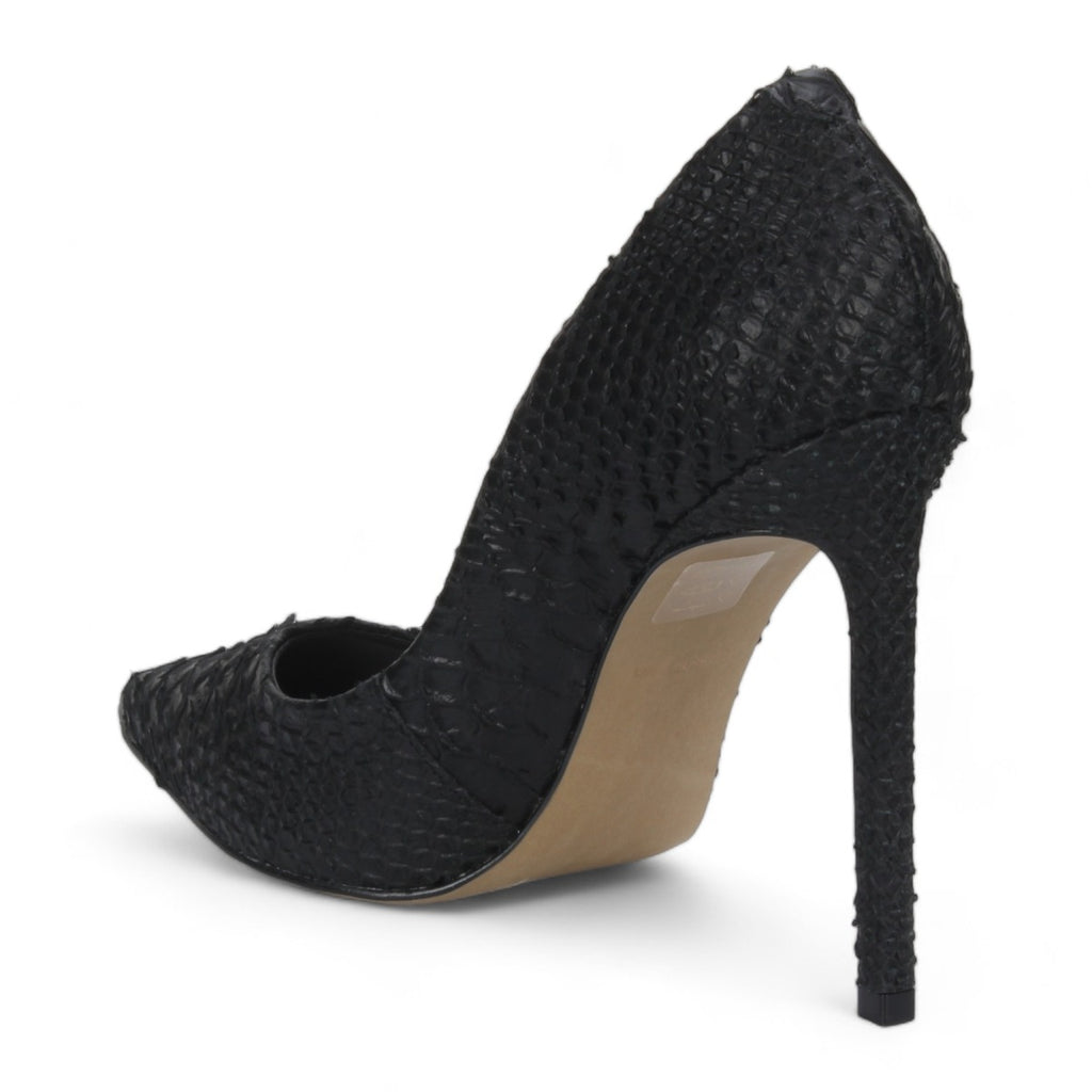 Carrano Martini Snake Skin Embossed Leather Pump - Black