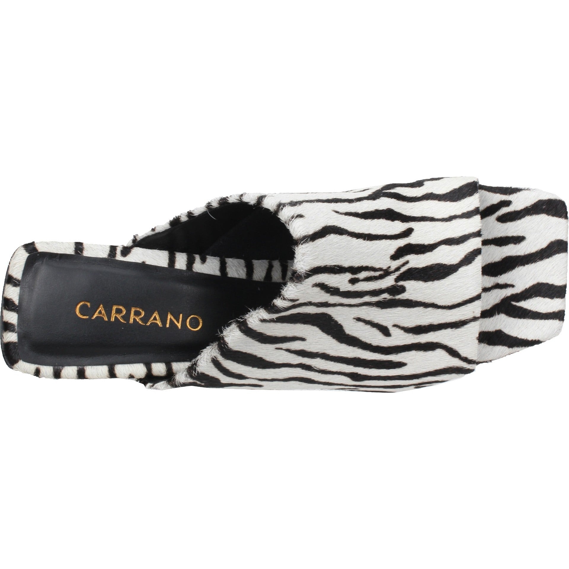 Carrano Mila Leather Slide Sandal - Zebra