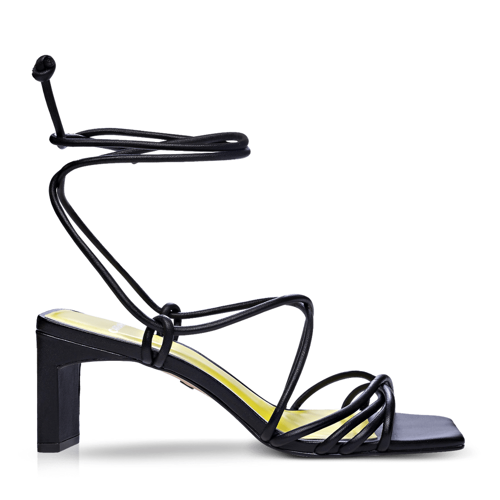 Carrano Penelope Lace Up Leather Dress Sandal-Black