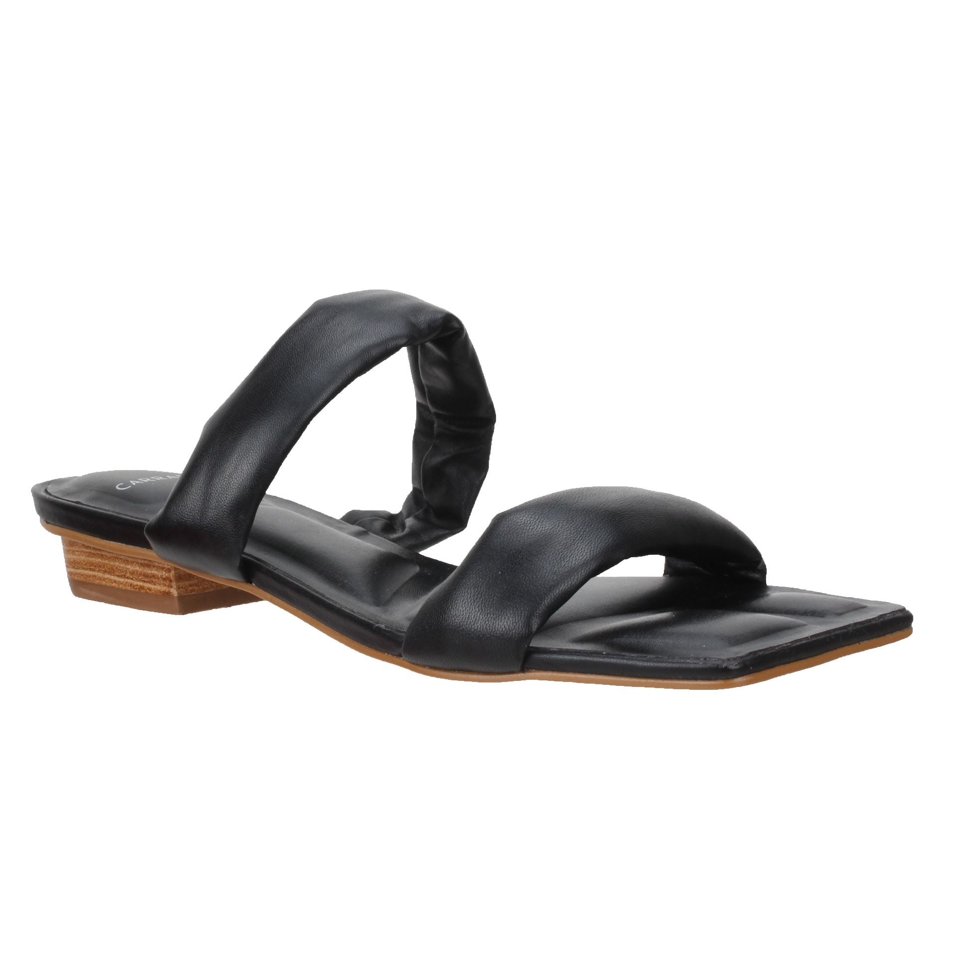 Carrano Phoebe Leather Slide Sandal- Black