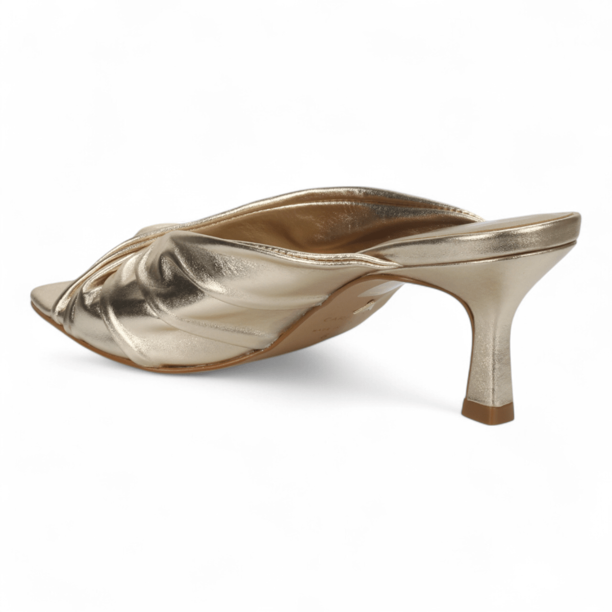 Carrano Sage II Leather Mule Slide Sandal - Gold