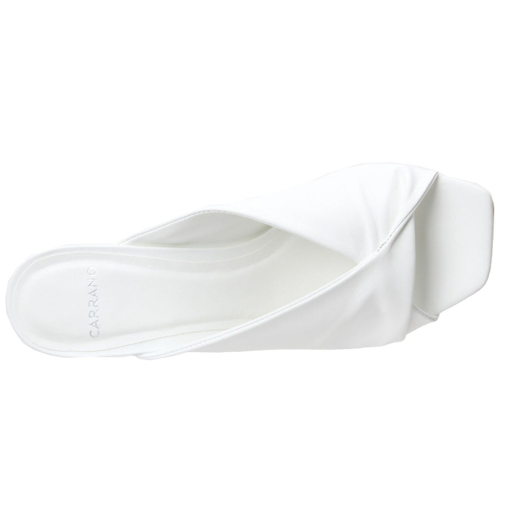 Carrano Sage Slide Leather Sandal-White