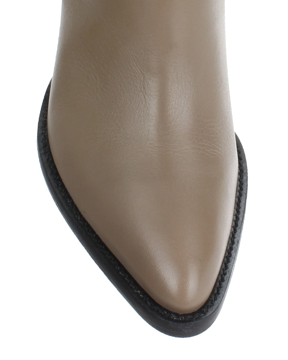 Carrano Stella Leather Booties - Charcoal