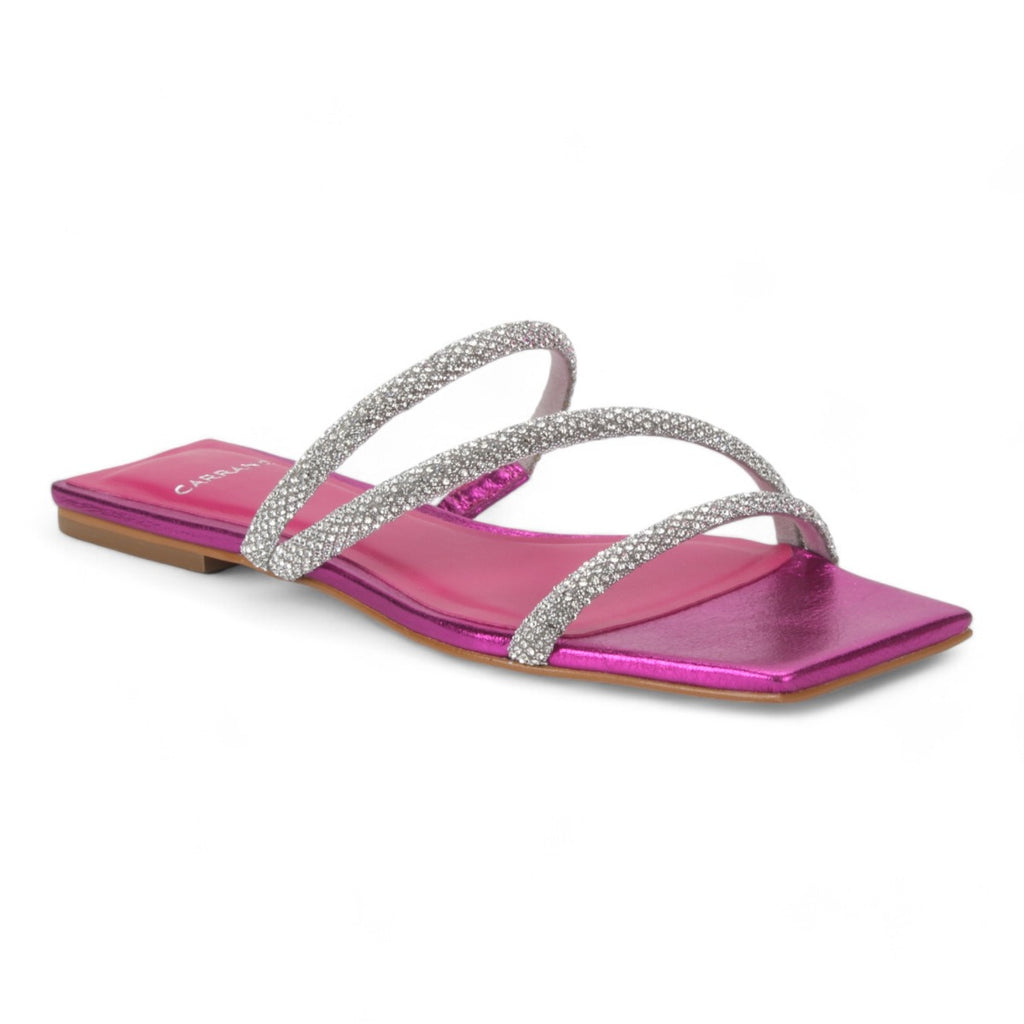 Carrano Sue Dress Flat Sandal Metallic Leather - Pink