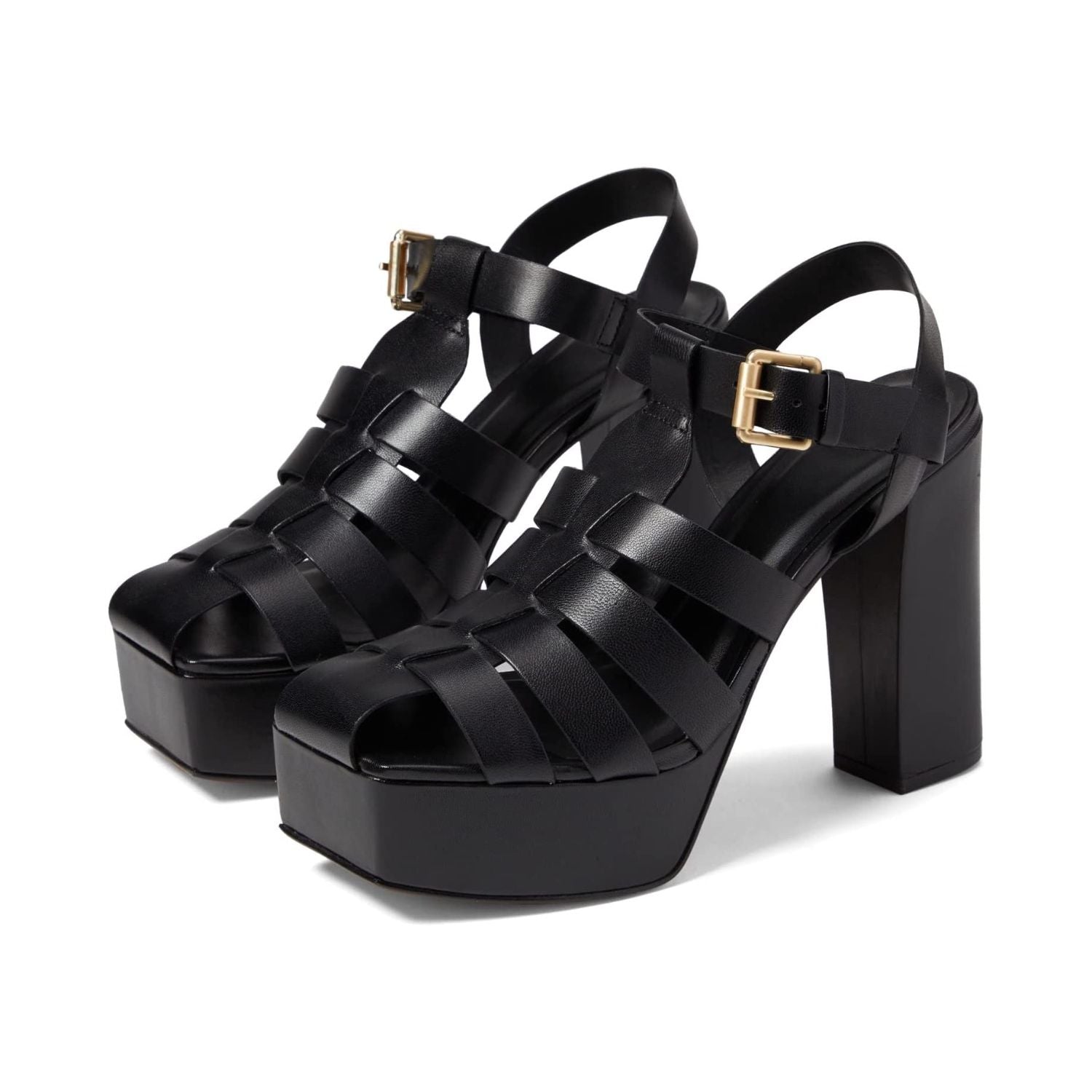 Carrano Thea Leather Platform Sandal - Black