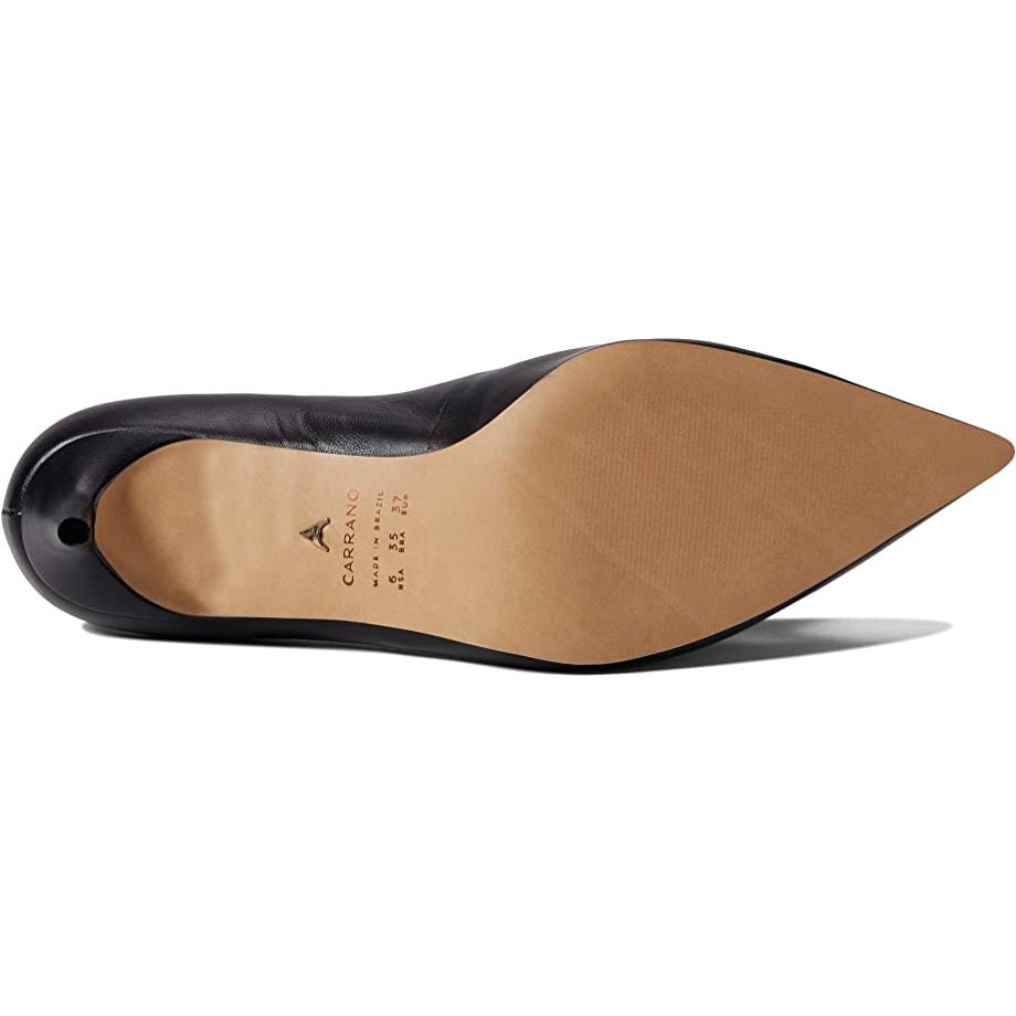 Carrano Valentina Pointed-Toe Leather Pumps-Black
