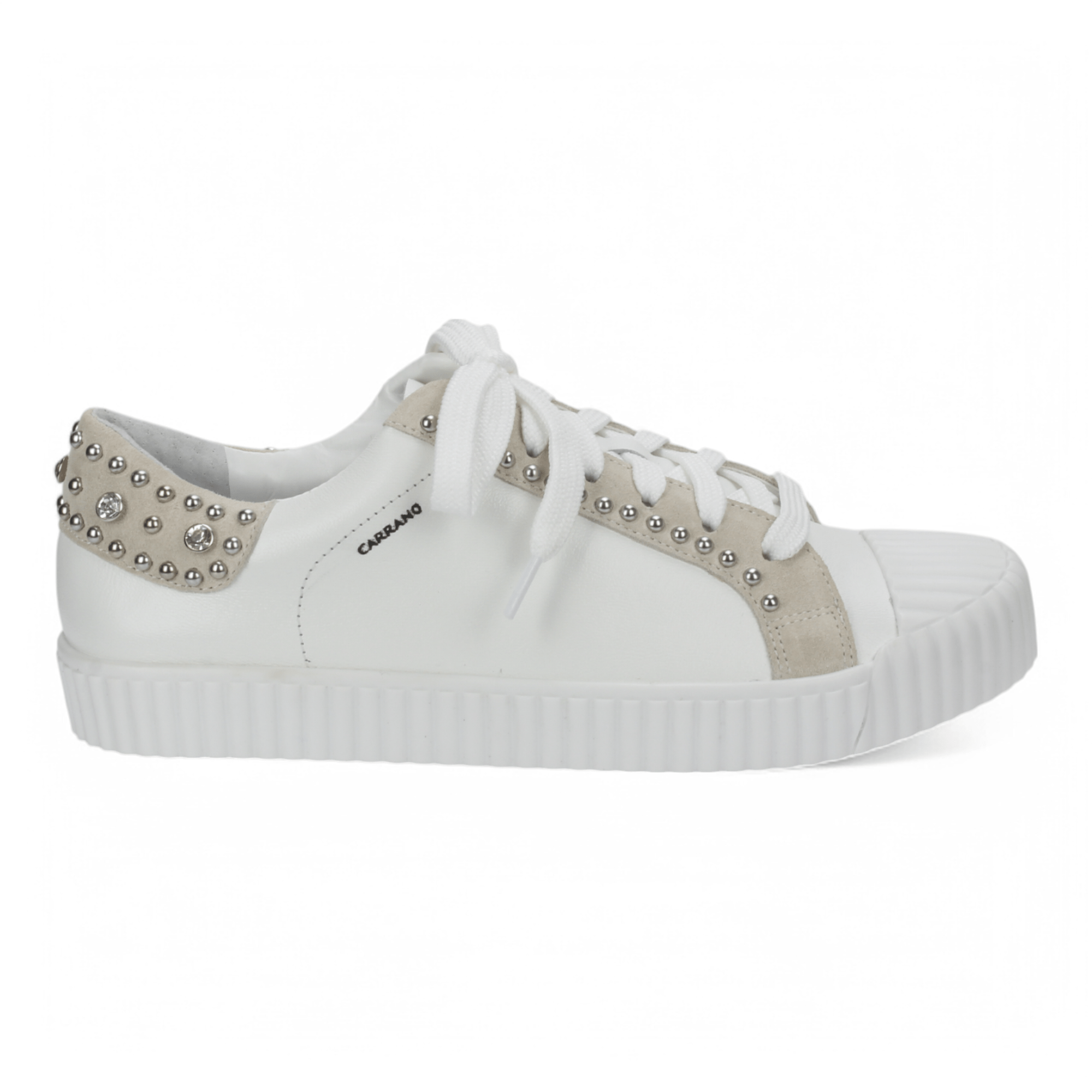 Carrano Women's Leather Suede Sneakers - White