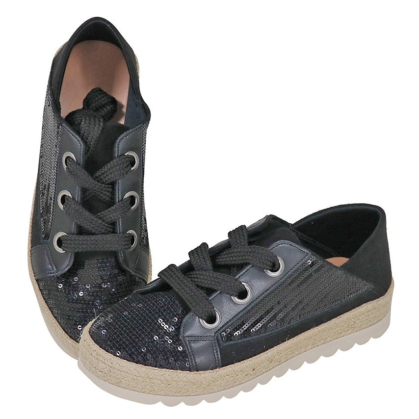 Love Rio Maisie Sequins Sneakers - Black