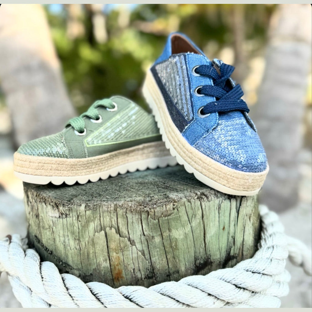 Love Rio Maisie Sequins Sneakers - Green