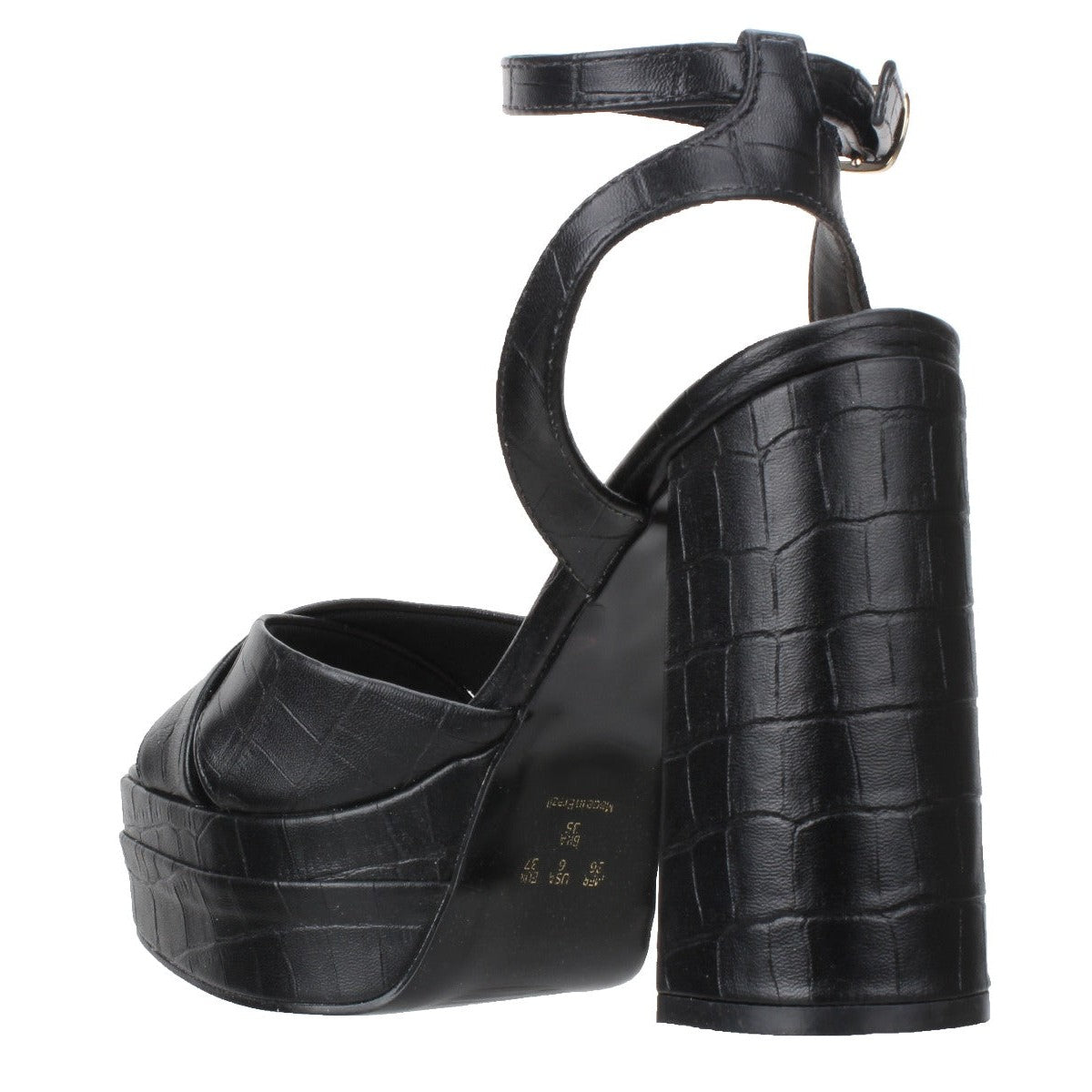 Offline Platform Dress Croco Sandal- BLACK