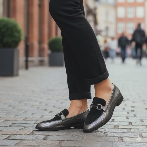 Bruno Menegatti Leather Loafer Military - Black