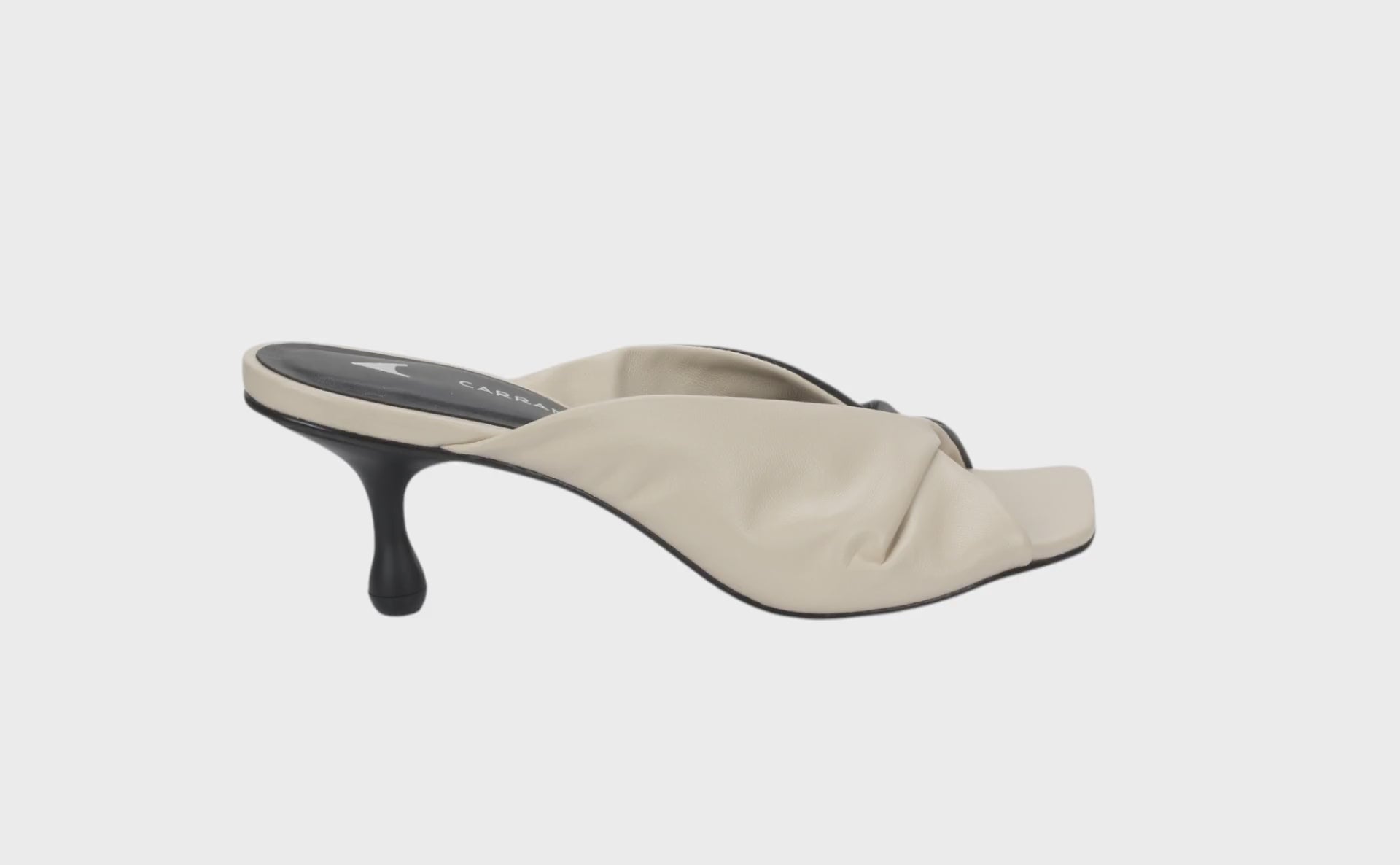 Carrano Elena Leather Slide Mule Sandal - Latte Black
