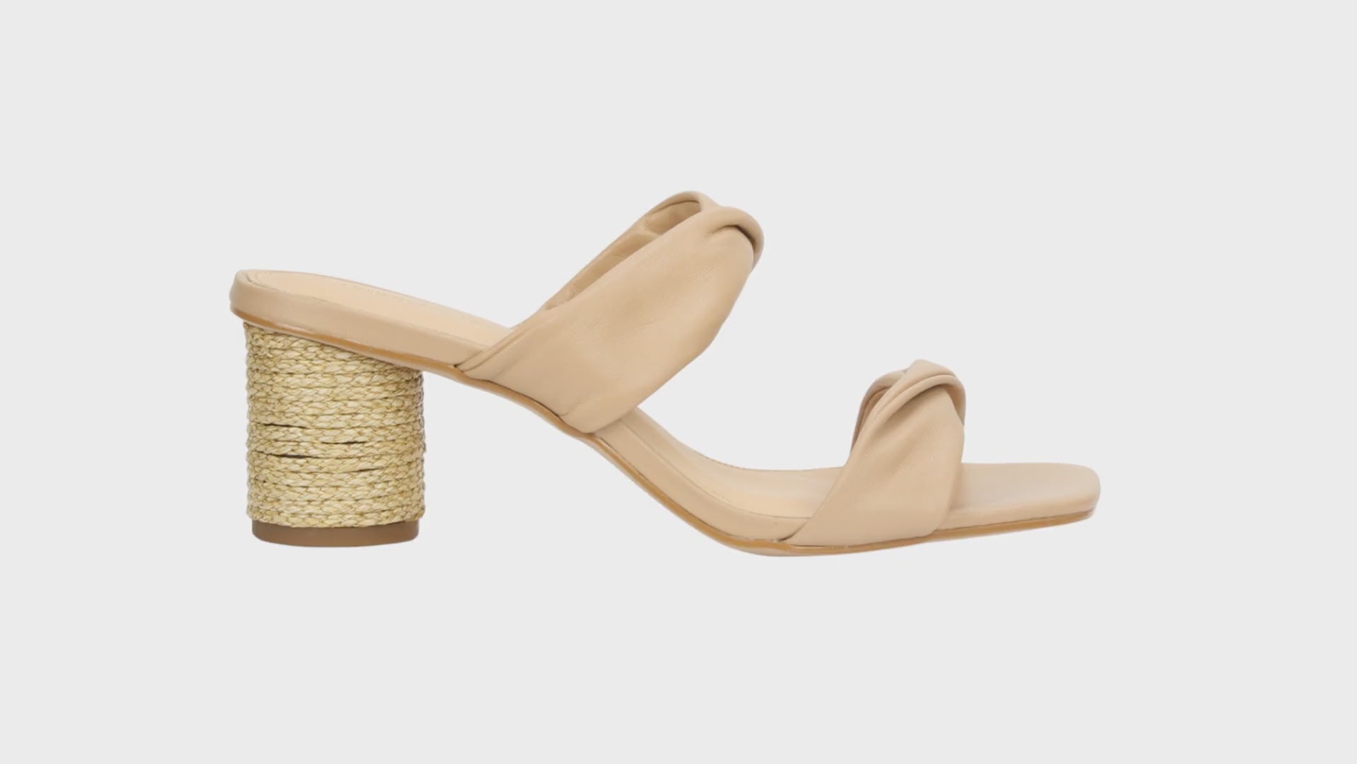 Bruno Menegatti Diana Heeled Slide Sandal - Nude Rope Heel