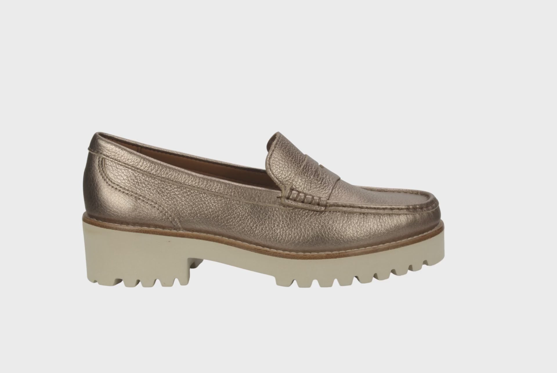 Bruno Menegatti Carrera Leather Loafer Metallic - Champagne