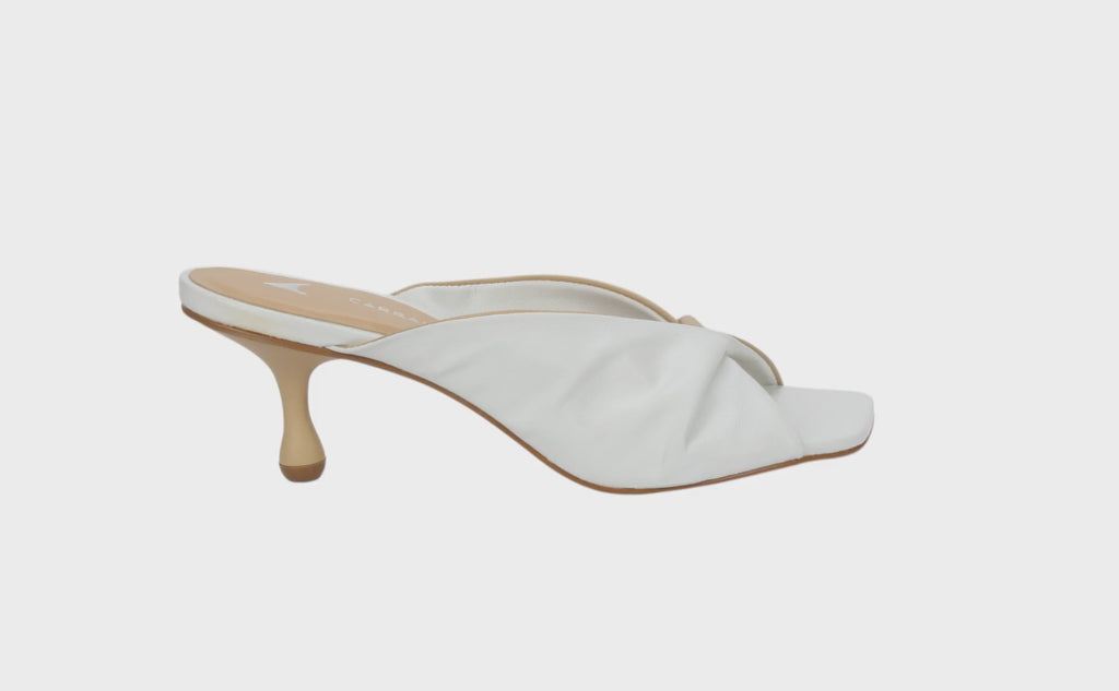 Carrano Elena Leather Slide Mule Sandal - White Cream