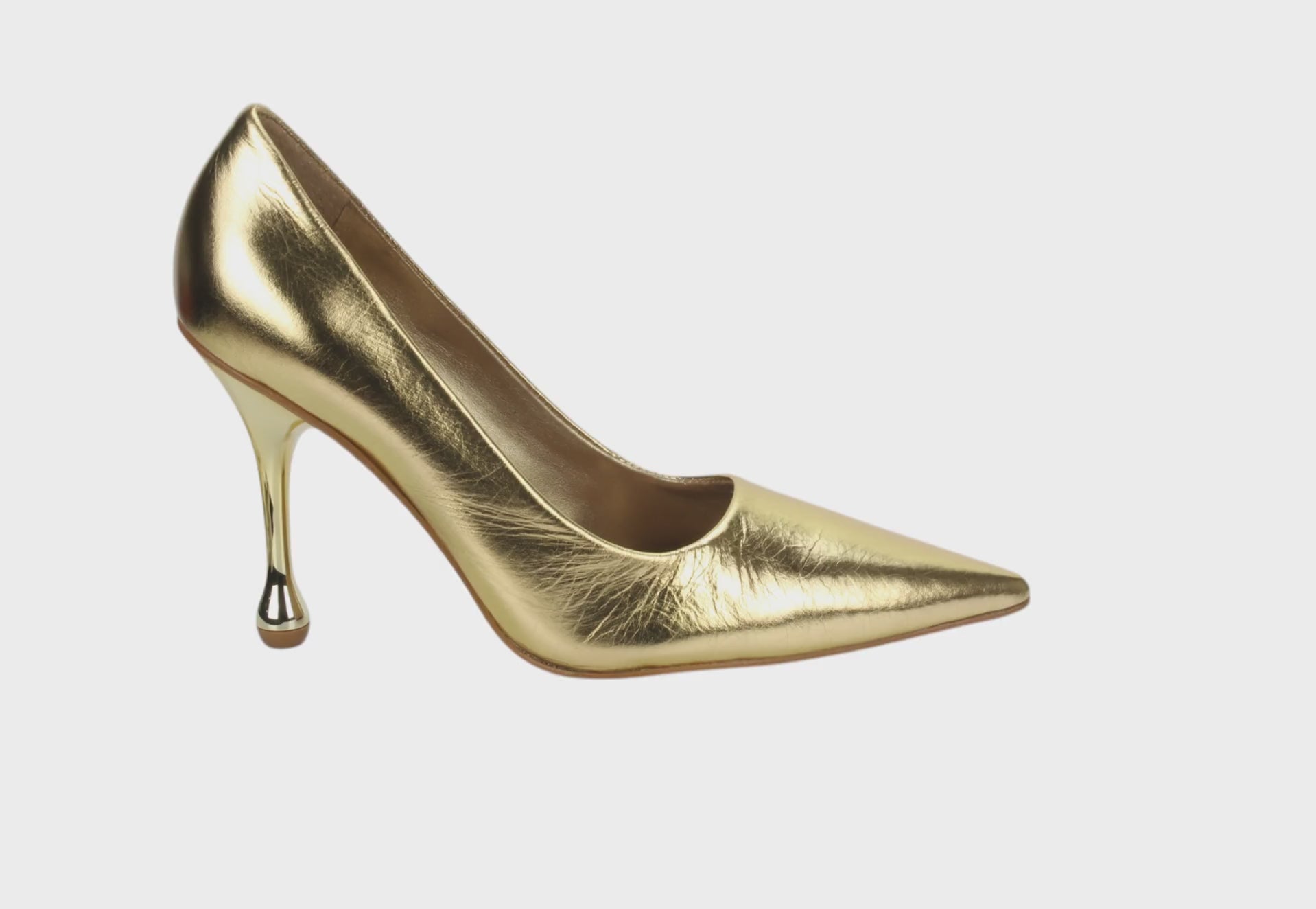 Carrano Stiletto Leather Pump - Gold