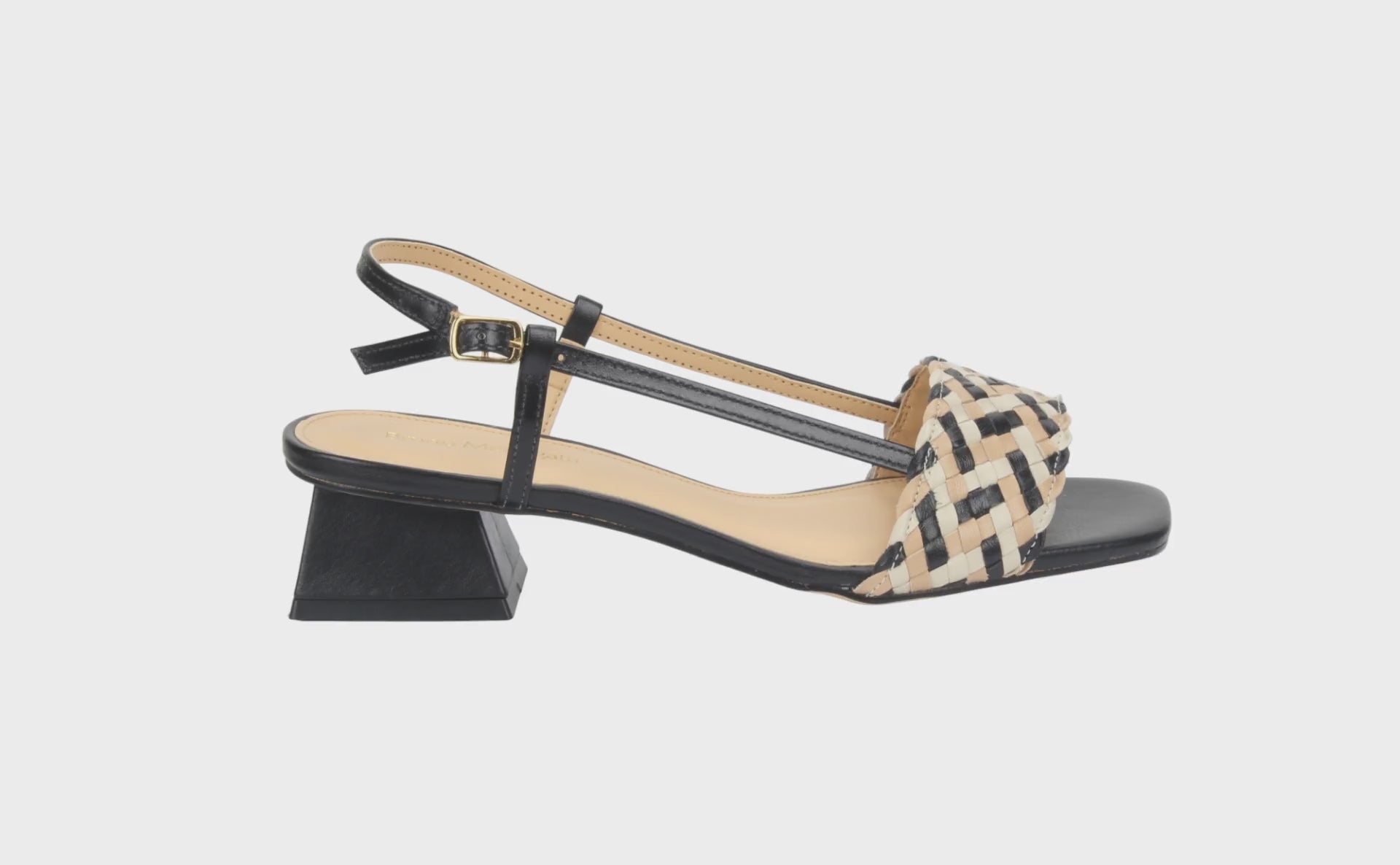 Bruno Menegatti Kimberly Leather Slingback Sandals - Black OffWhite Nude