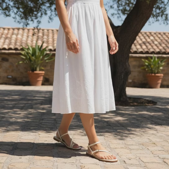 Love Rio Calla Flat Sandal - Vanilla
