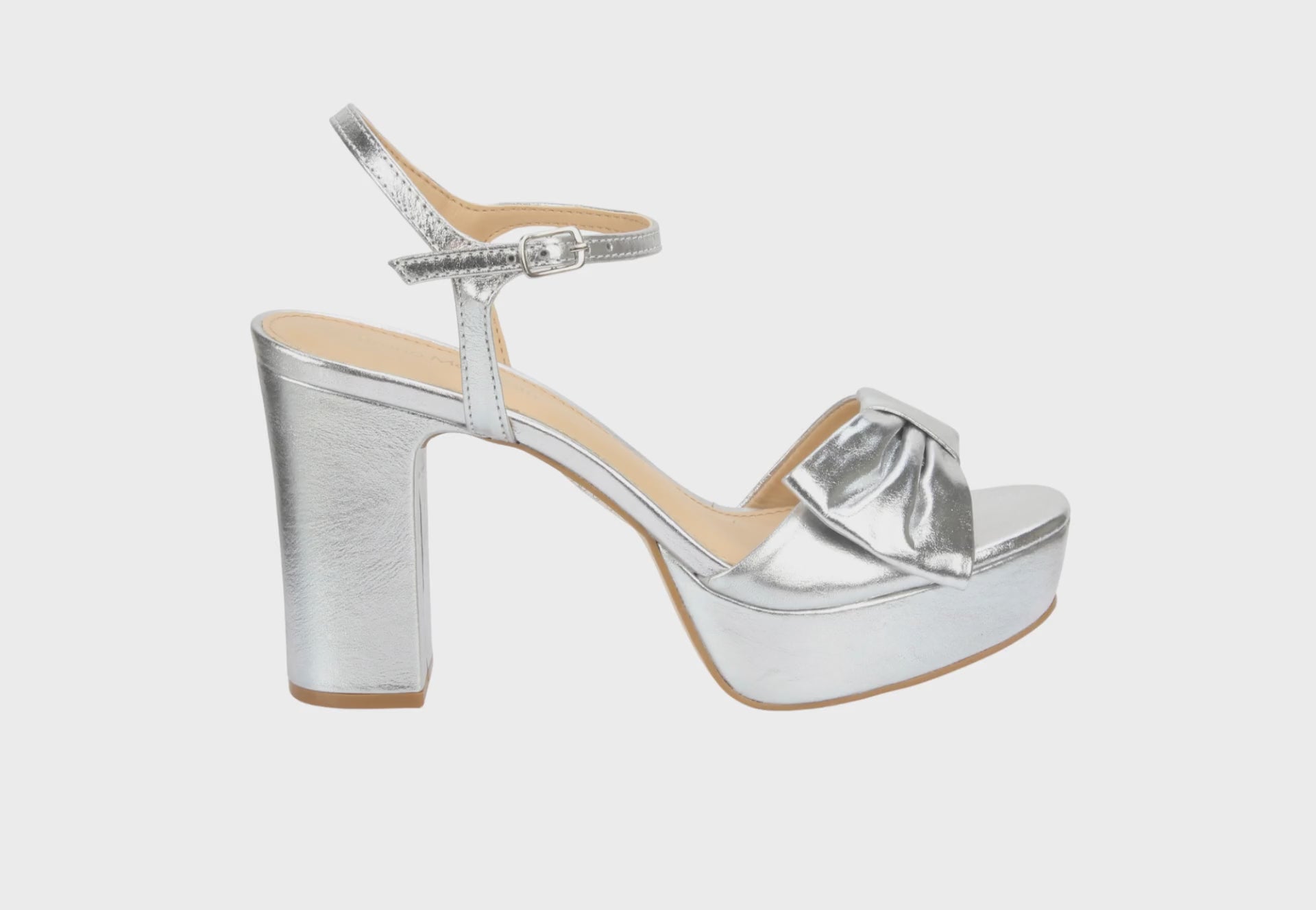 Bruno Menegatti Thelma Leather Dressy Platform - Silver
