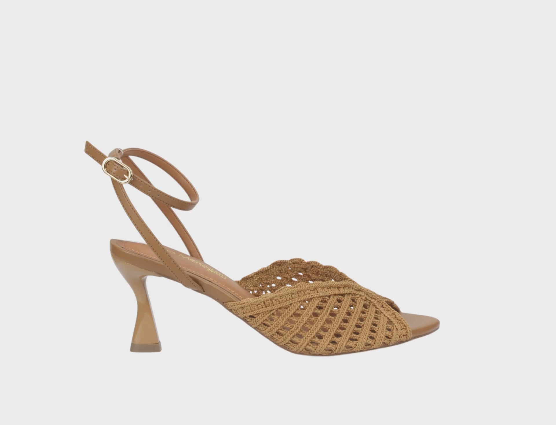 Bruno Menegatti Ankle Strap Crochet Sandal - Mousse