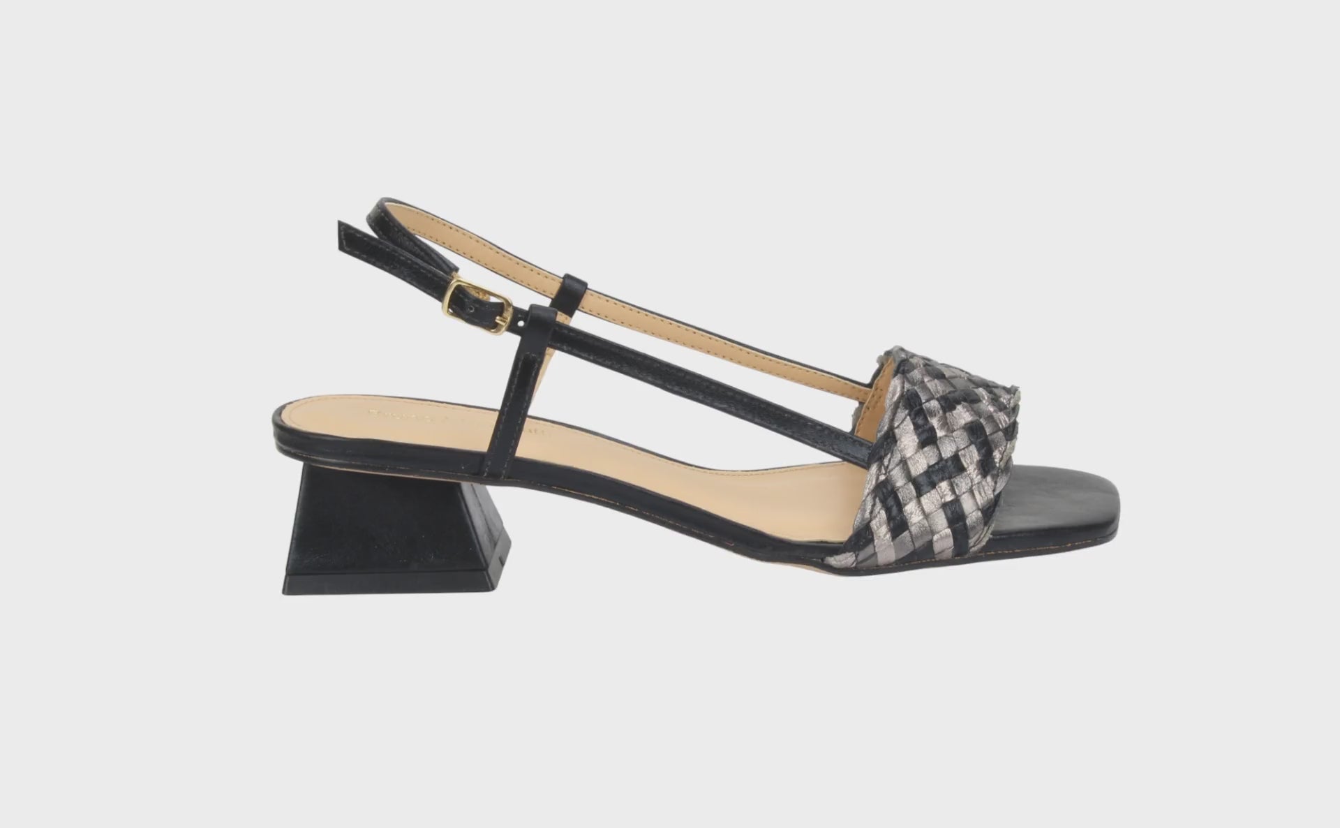 Bruno Menegatti Kimberly Leather Slingback Sandals - Black Carbon