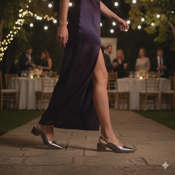 Carrano Heidi Leather Slingback Pump - Viper Pewter