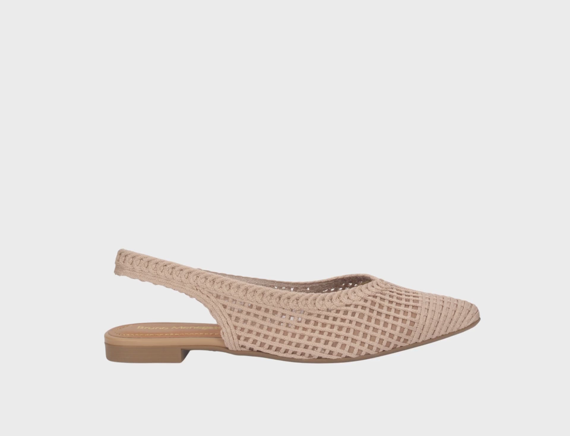 Bruno Menegatti Sandra Crochet Flat Slingbacks - Rose Quartz