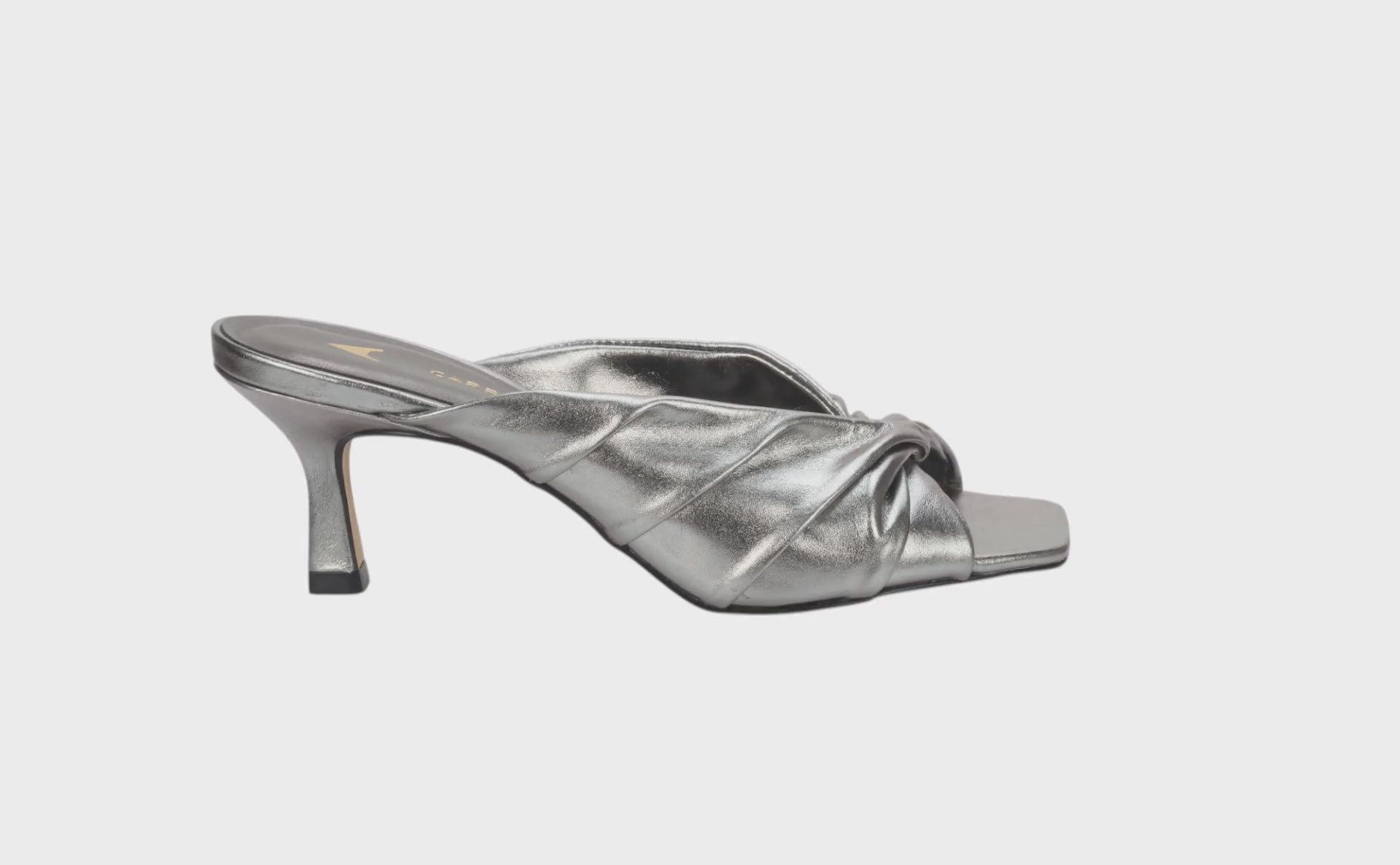 Carrano Sage II Leather Mule Slide Sandal - Pewter